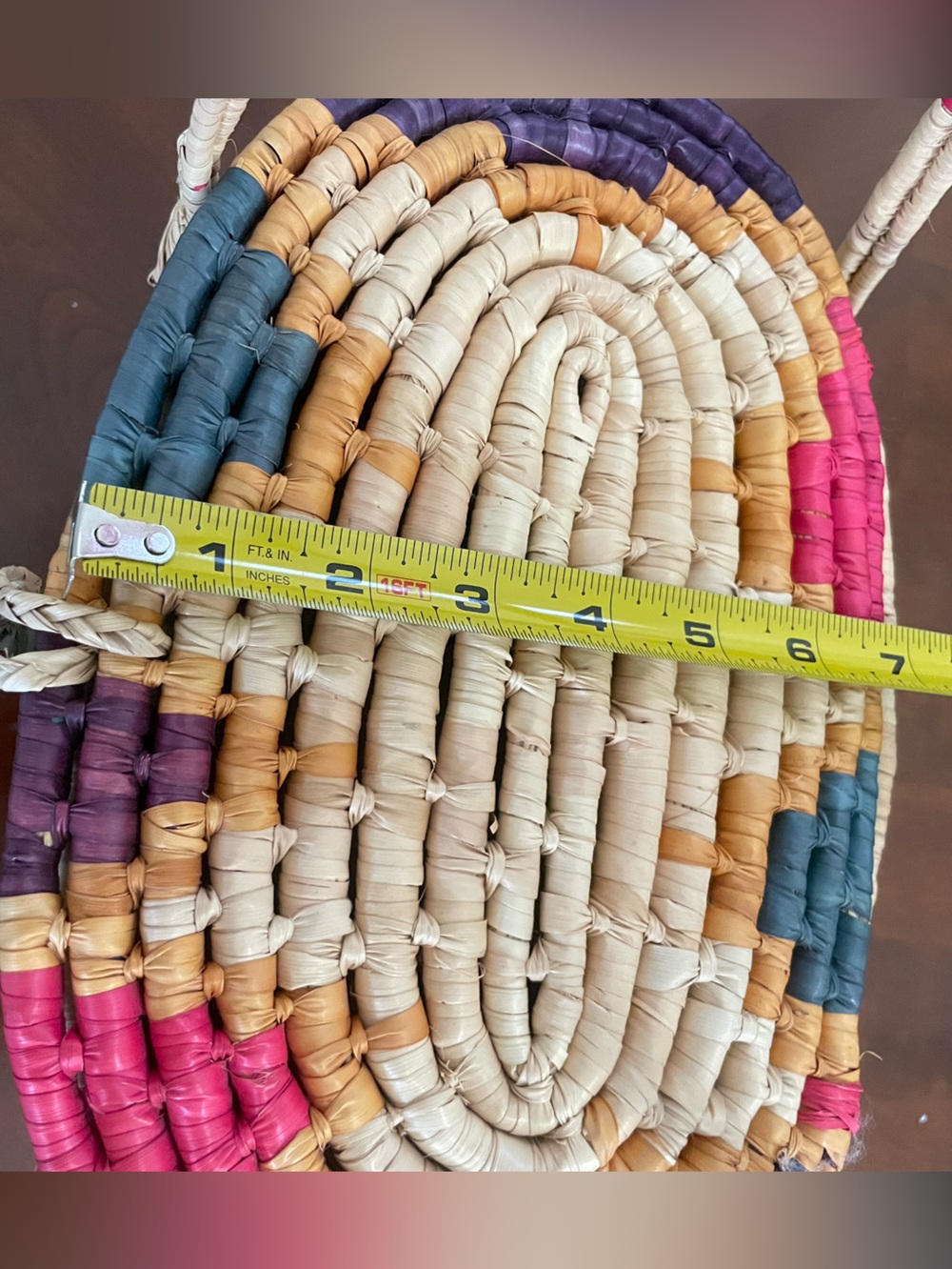 Artisan Handwoven Palm Basket Tote - Picture 12 of 13